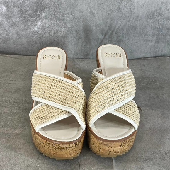 Donald Pliner Women's Natural Canvas Ilonar Crisscross Wedge Platform Sandals - Picture 5 of 13